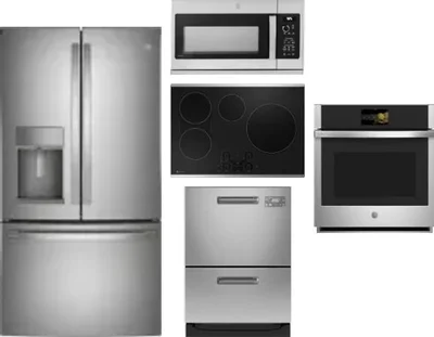 5 Piece Package Includes Refrigerator, Cooktop, Wall Oven, Microwave And Dishwasher